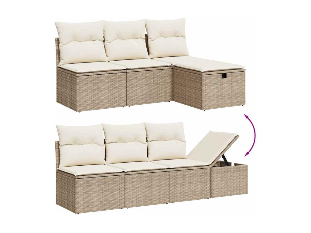 Beige Woven Resin Wicker Outdoor Furniture Set - dlz1766569045380