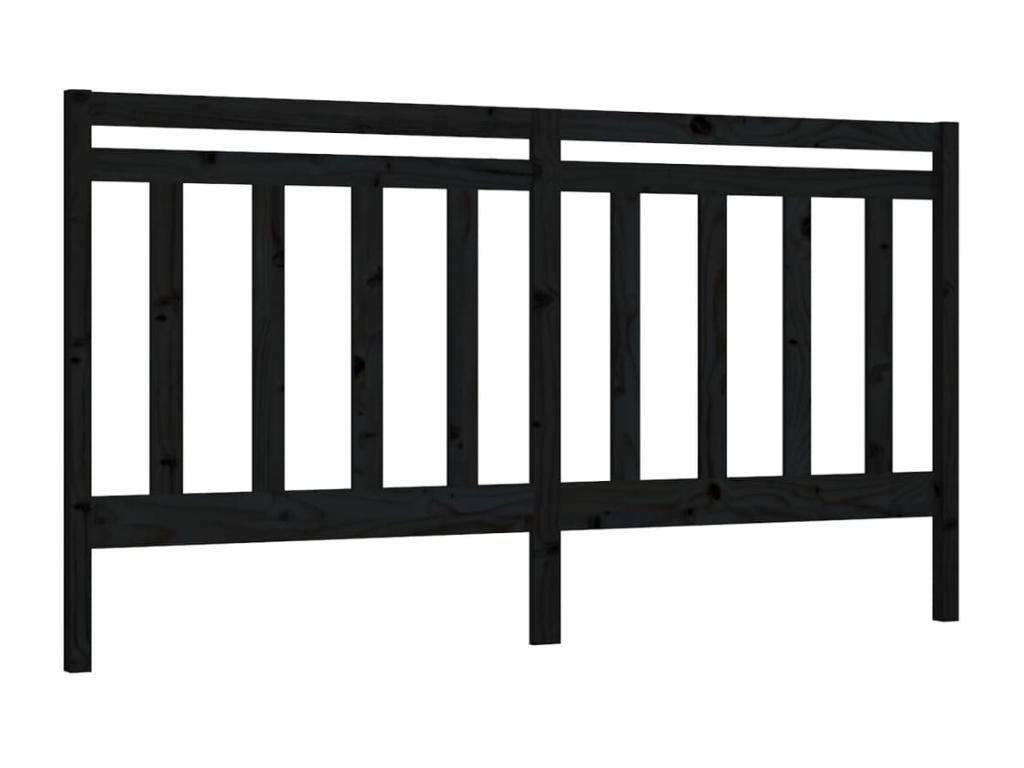 Black Solid Wood Bed, 186 x 4 x 100 cm