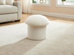 White Boucle Fabric Ottoman - dlz1766569352192