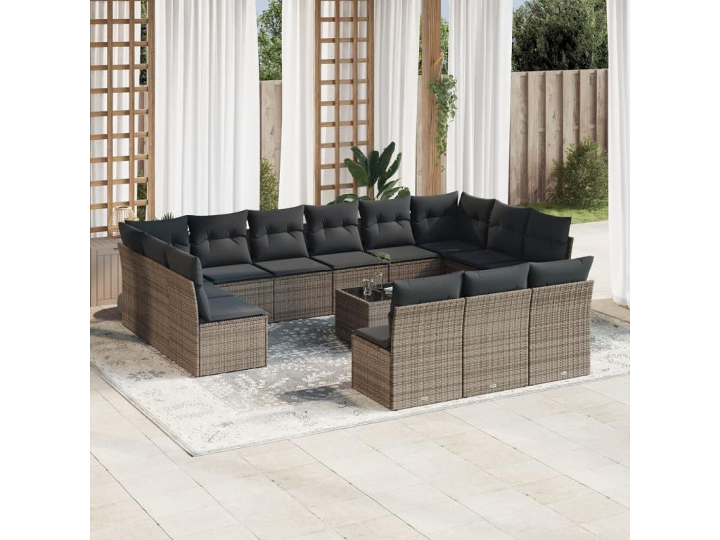 Gray Woven Resin Wicker Outdoor Furniture Set - dlz1766569467138