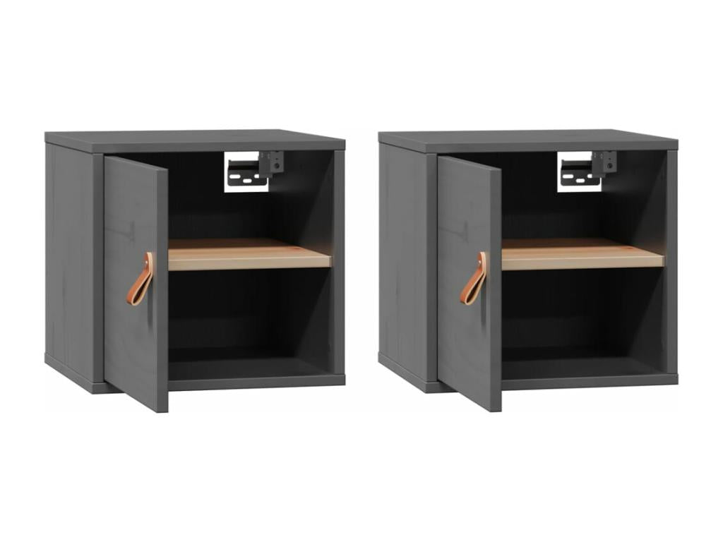 Gray Pine Wood Wardrobe, 31.5 x 30 x 30 cm