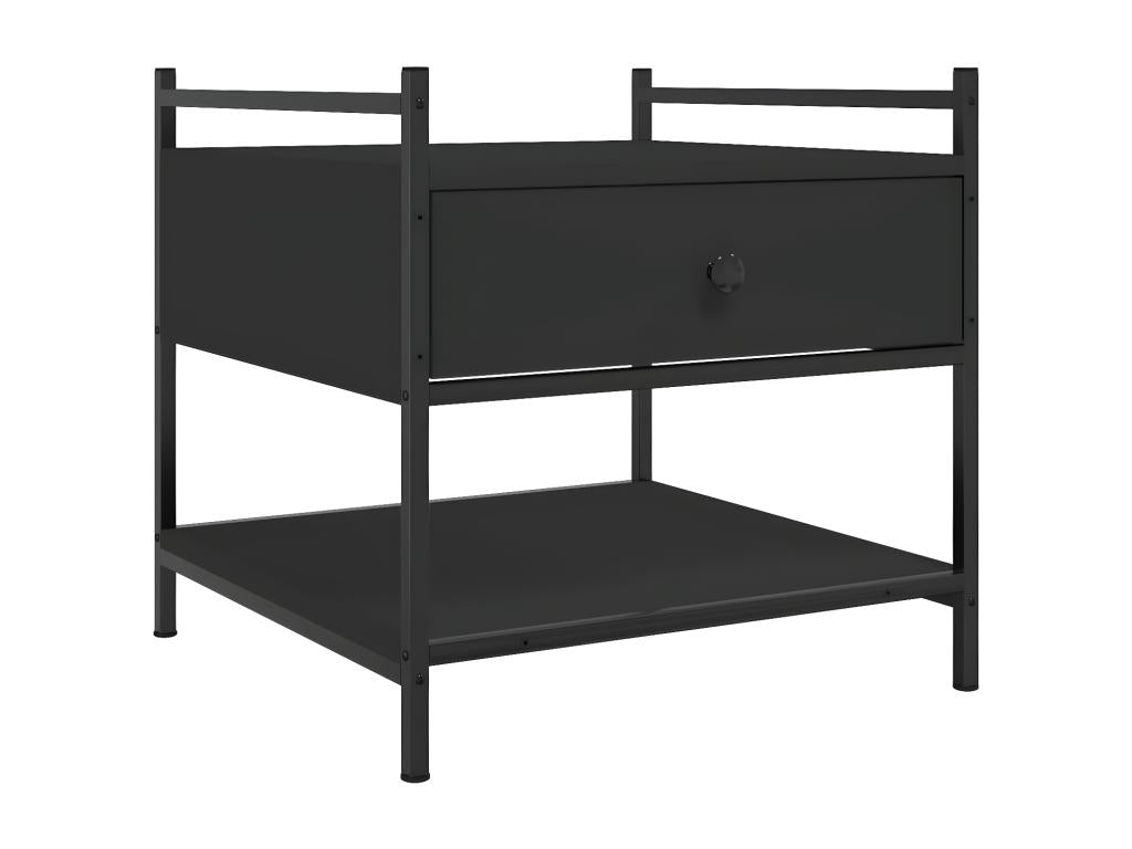 Black Engineered Wood Coffee Table, 50 x 50 x 50 cm