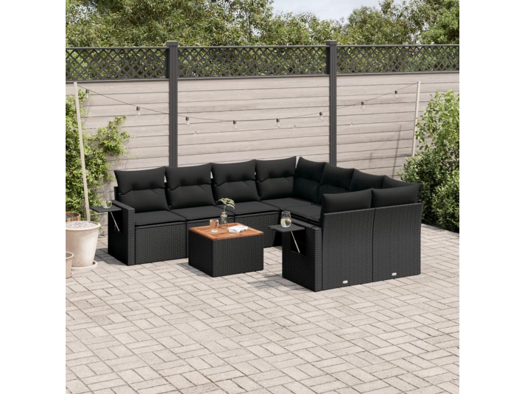 Black Woven Resin Wicker Outdoor Furniture Set - dlz1766568807249