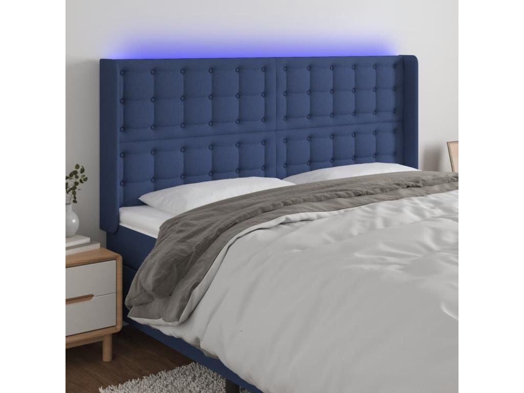 Blue Fabric Bed, 163 x 16 x 118 cm