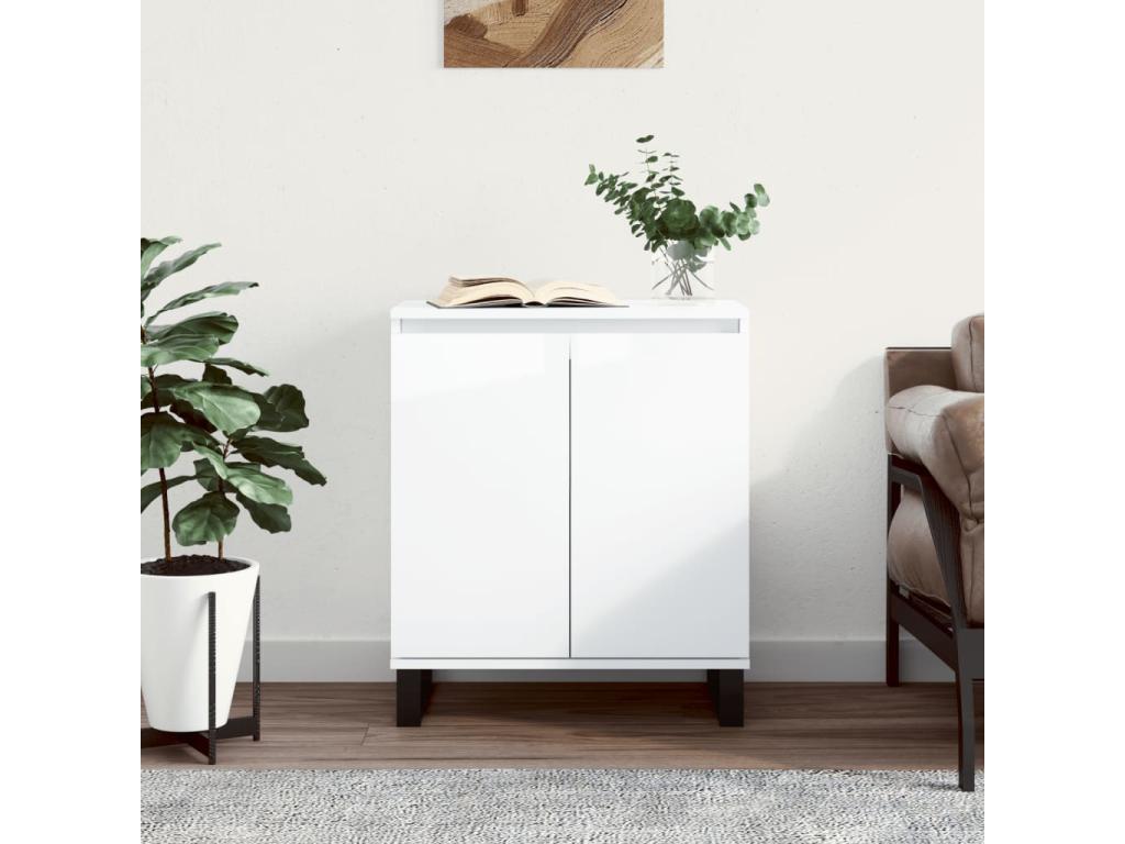 White Engineered Wood Sideboard, 60 x 35 x 70 cm