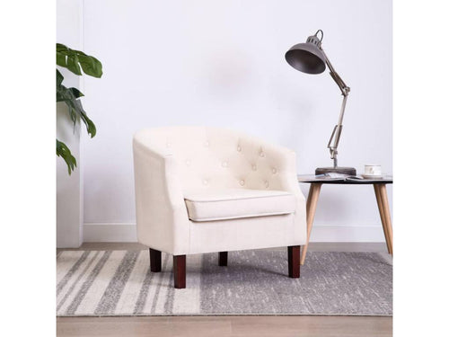 Beige Fabric Accent Chair