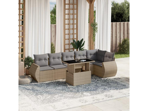 Beige Woven Resin Wicker Outdoor Furniture Set - dlz1766569501164