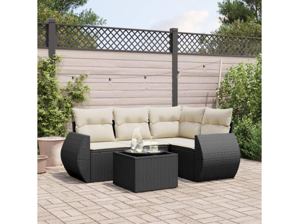 Black Woven Resin Wicker Outdoor Furniture Set - dlz1766569187380