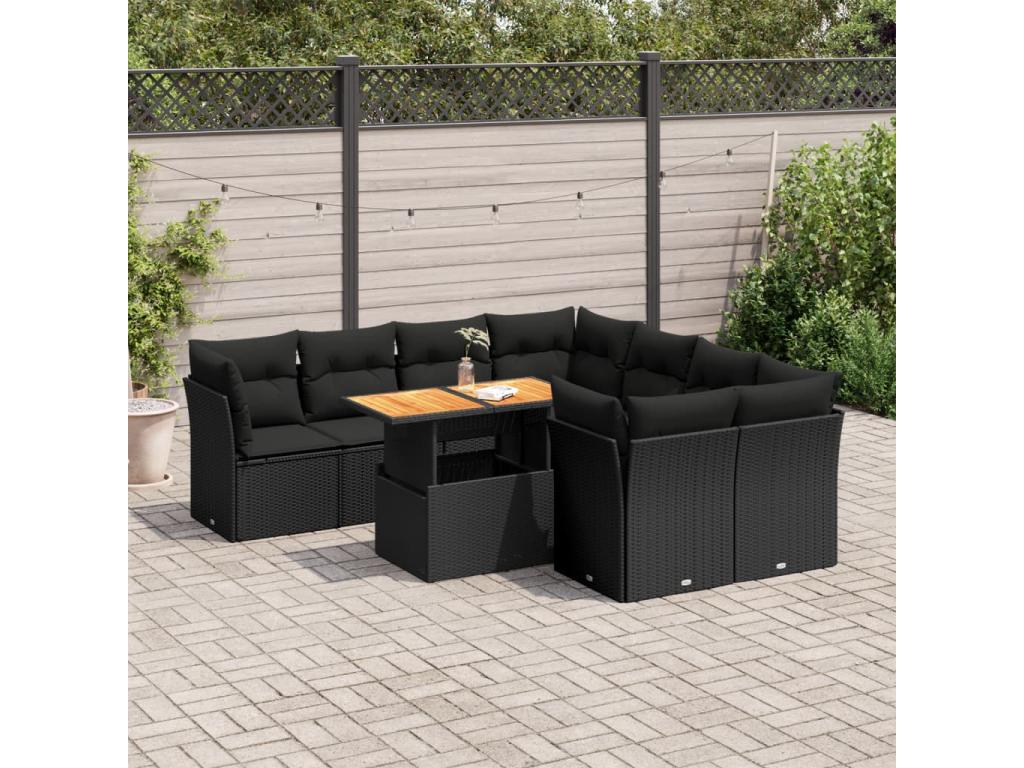 Black Woven Resin Wicker Outdoor Furniture Set - dlz1766569393558