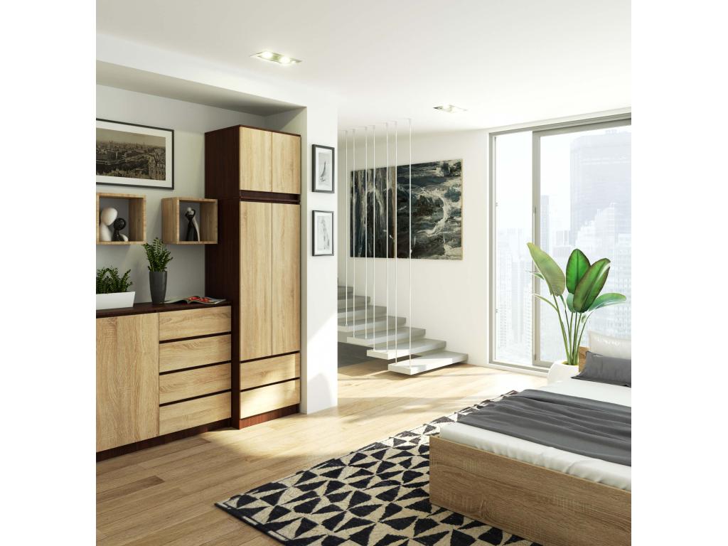 Natural Oak Wood Wardrobe, 60 x 51 x 234 cm