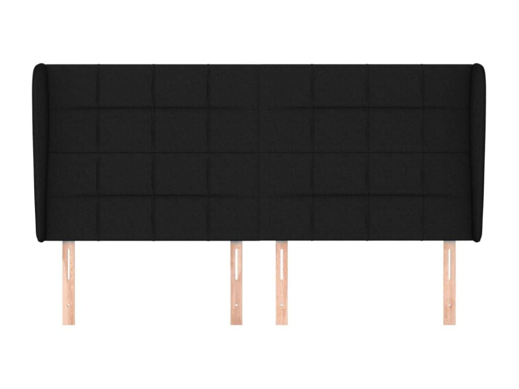 Black Fabric Bed, 163 x 23 x 118 cm