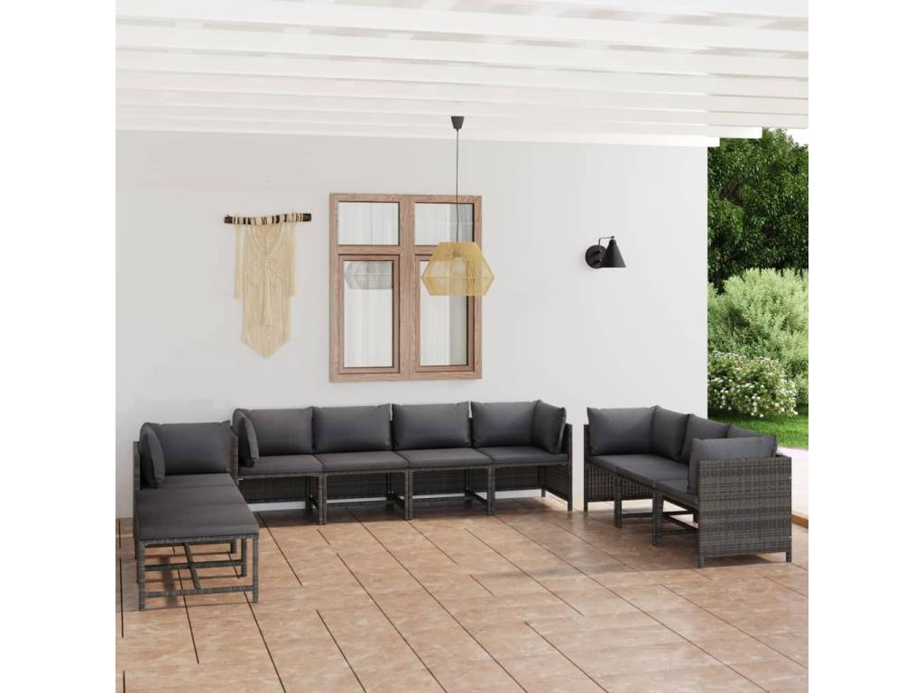 Gray Woven Resin Wicker Outdoor Furniture Set - dlz1766568993489