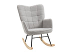 Gray Boucle Fabric Accent Chair