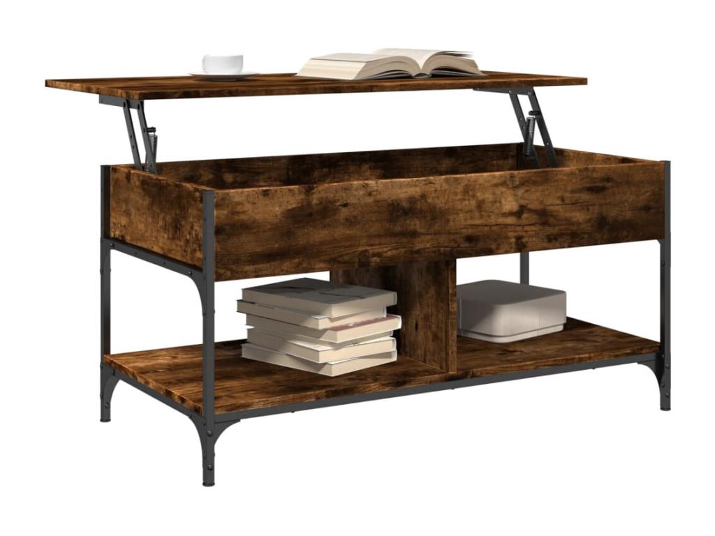 Natural Engineered Wood Coffee Table, 100 x 50 x 50 cm