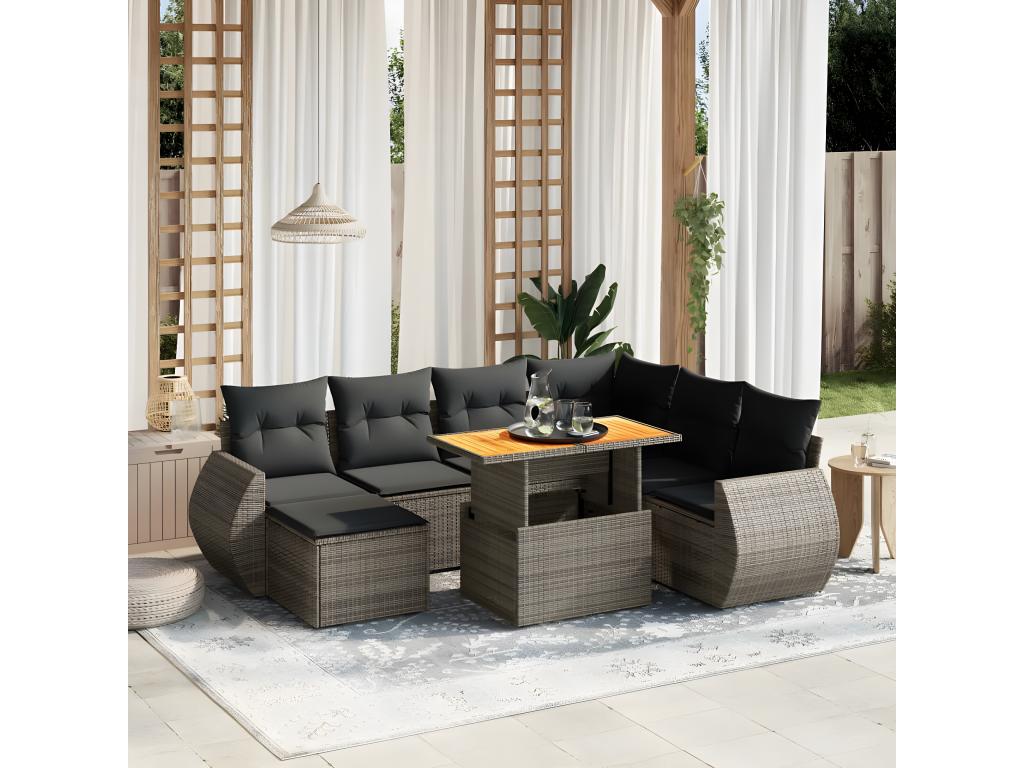 Gray Woven Resin Wicker Outdoor Furniture Set - dlz1766569204701