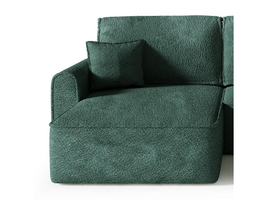 Green Boucle Fabric Sofa Bed