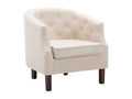 Beige Fabric Accent Chair
