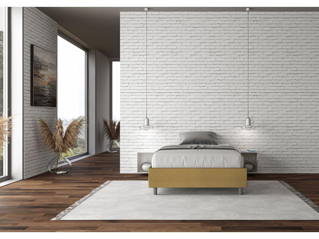 Yellow Fabric Bed Frame, 120 x 190 cm