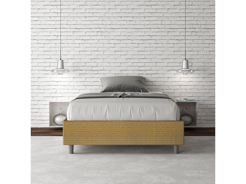 Yellow Fabric Bed Frame, 120 x 190 cm