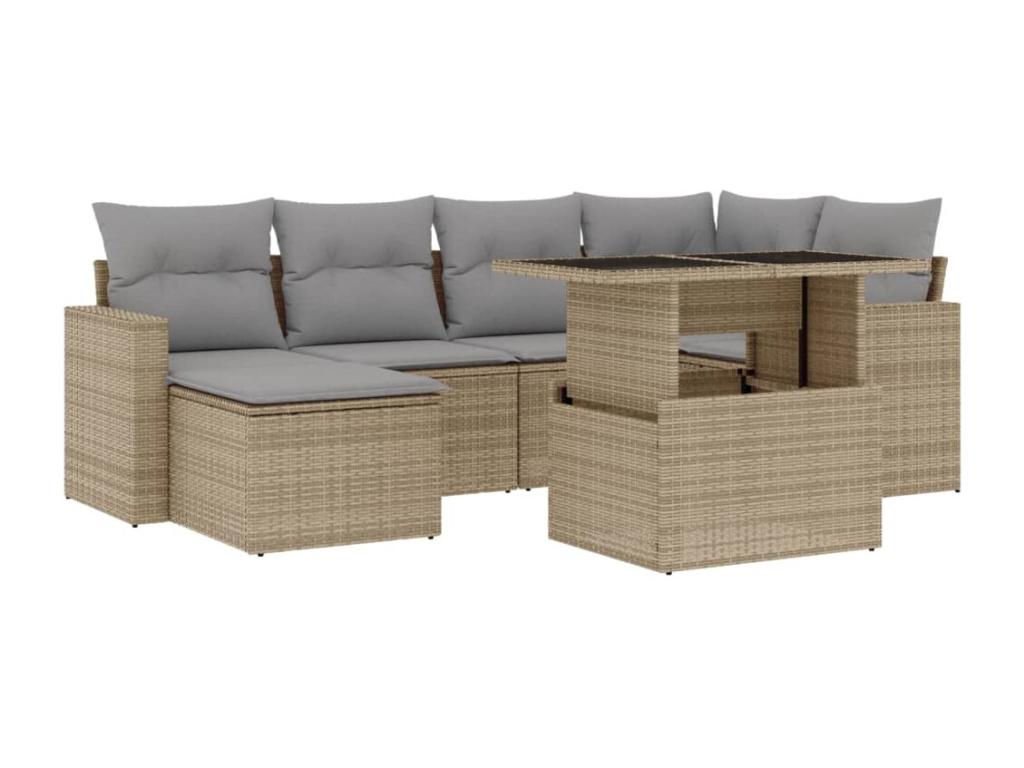 Beige Woven Resin Wicker Outdoor Furniture Set - dlz1766569570206