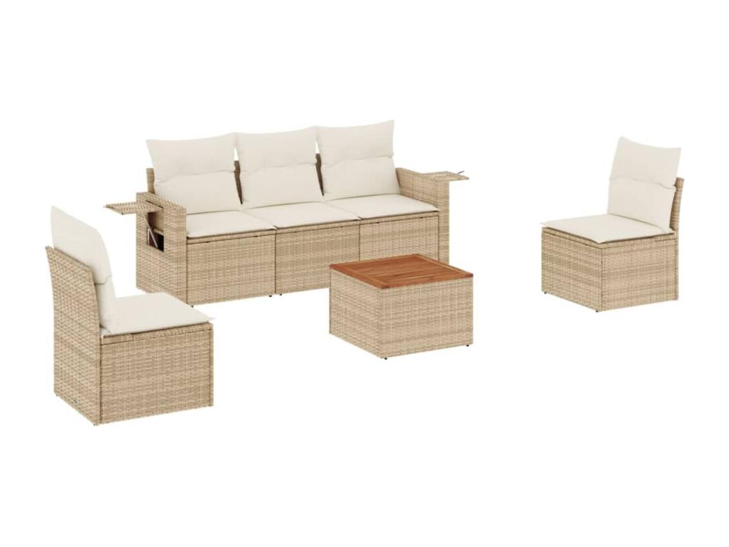 Beige Woven Resin Wicker Outdoor Furniture Set - dlz1766568773193