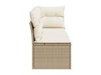 Beige Woven Resin Wicker Sofa