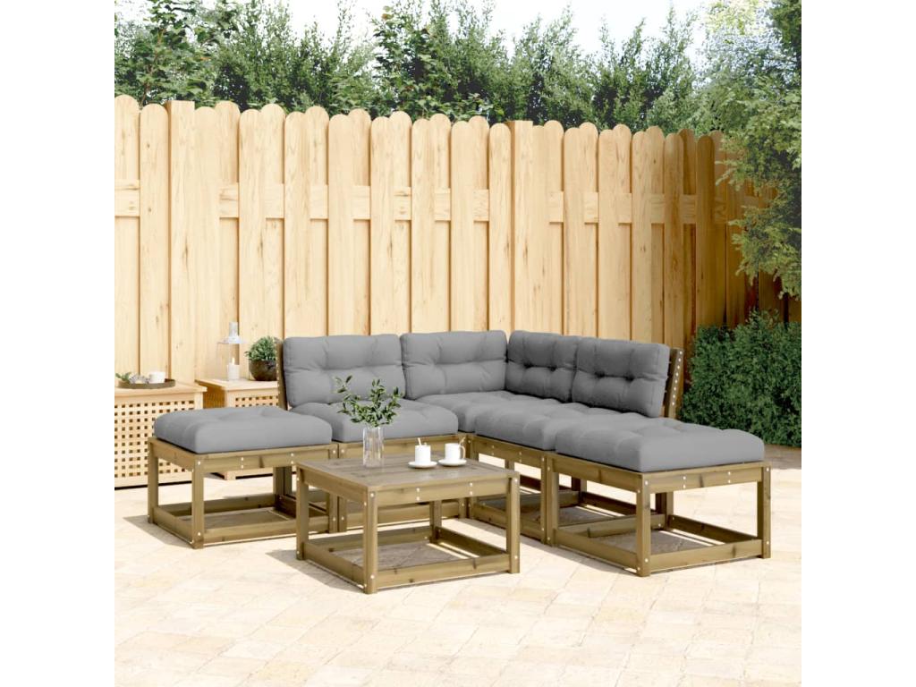 Brown Pine Wood Outdoor Furniture Set - dlz1766569316425