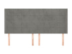 Gray Velvet Bed, 183 x 16 x 118 cm