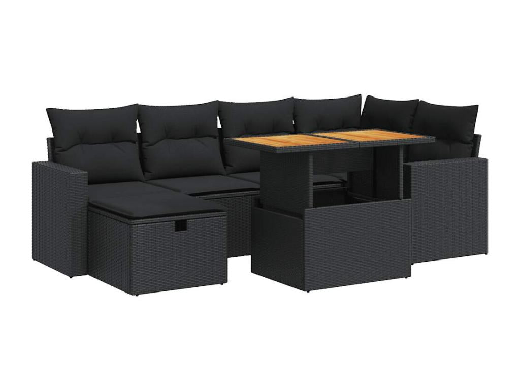 Black Woven Resin Wicker Outdoor Furniture Set - dlz1766568790570