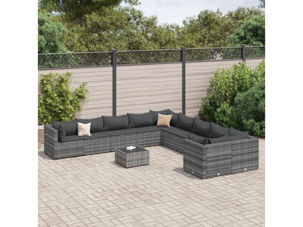Gray Woven Resin Wicker Outdoor Furniture Set - dlz1766568794329