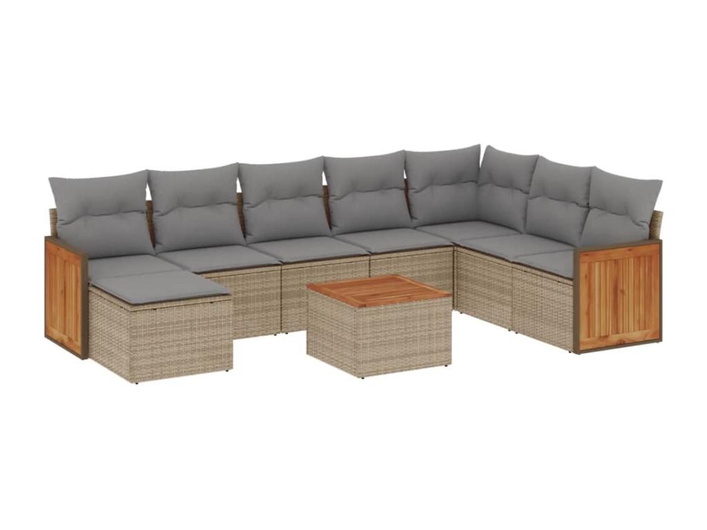 Beige Woven Resin Wicker Outdoor Furniture Set - dlz1766569353142