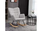Gray Boucle Fabric Accent Chair