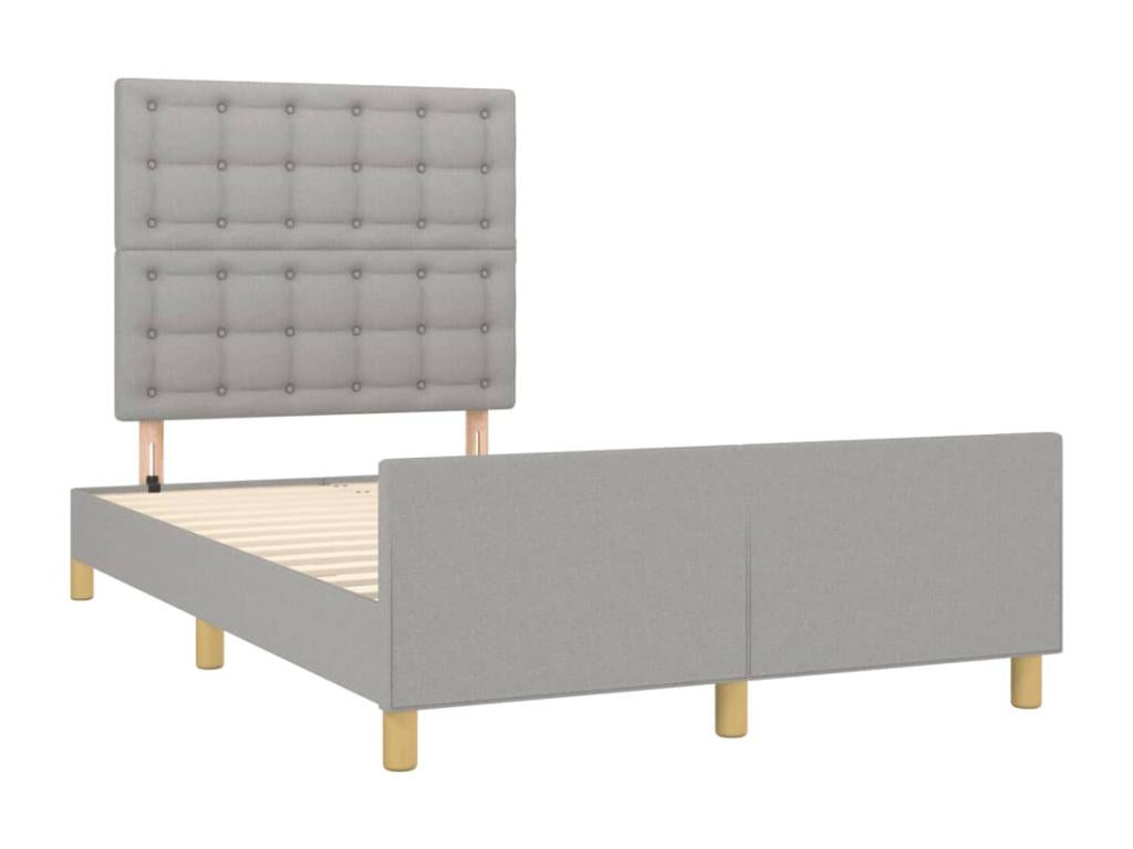 Gray Fabric Bed Frame, 120 x 190 cm