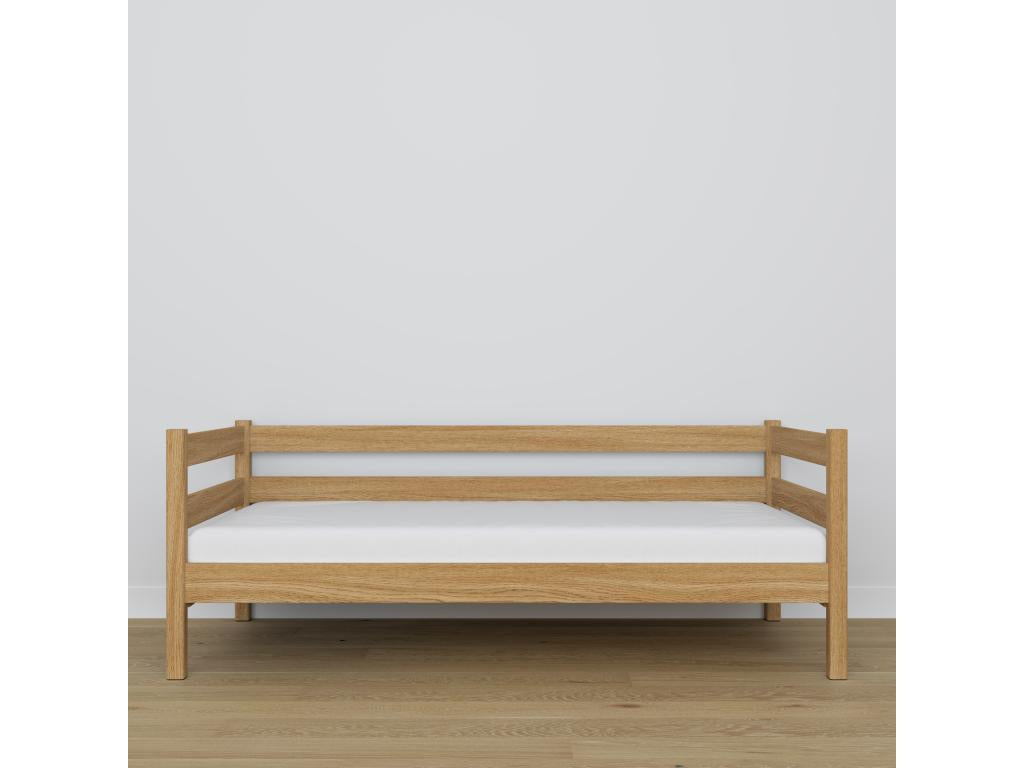 Natural Oak Wood Bed, 90 x 180 cm