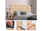 Beige Faux Leather Bed, 50 x 30 cm
