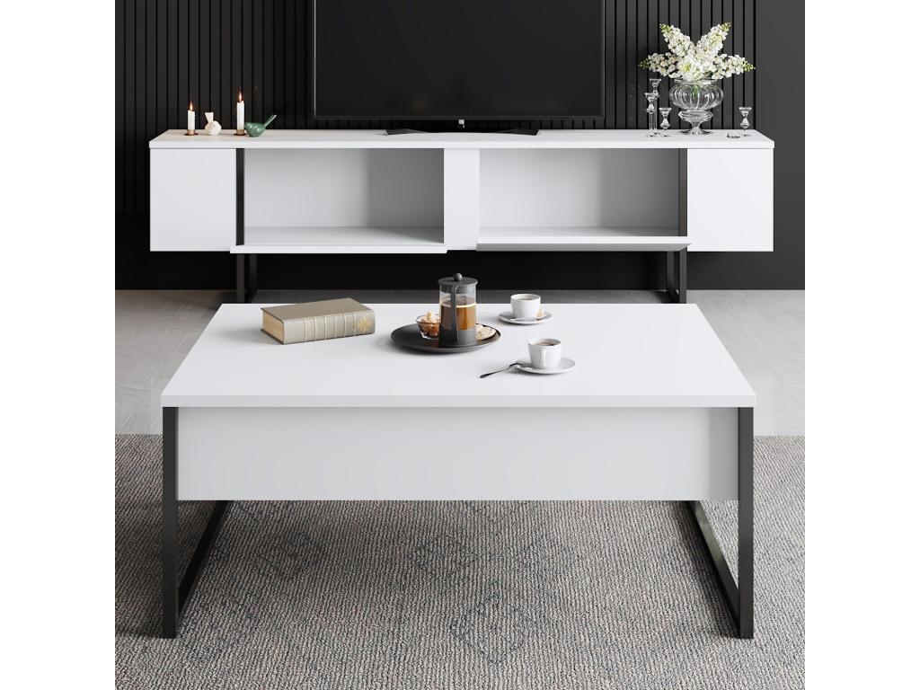 White Metal TV Stand