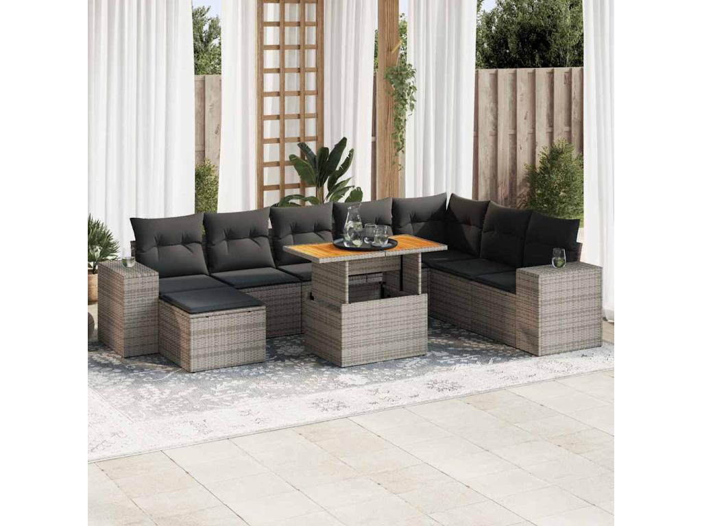 Gray Woven Resin Wicker Outdoor Furniture Set - dlz1766569405842