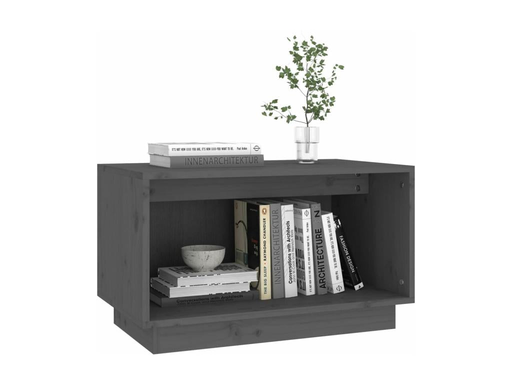 Gray Pine Wood TV Stand, 60 x 35 x 35 cm