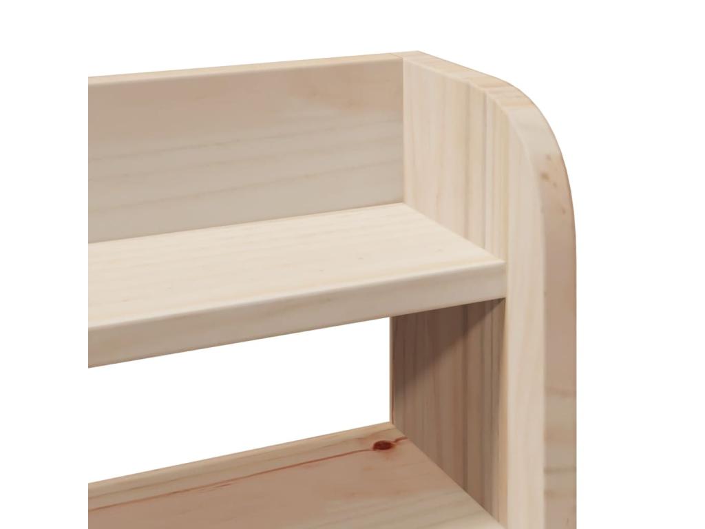 Brown Pine Wood Bed Frame, 200 x 200 cm