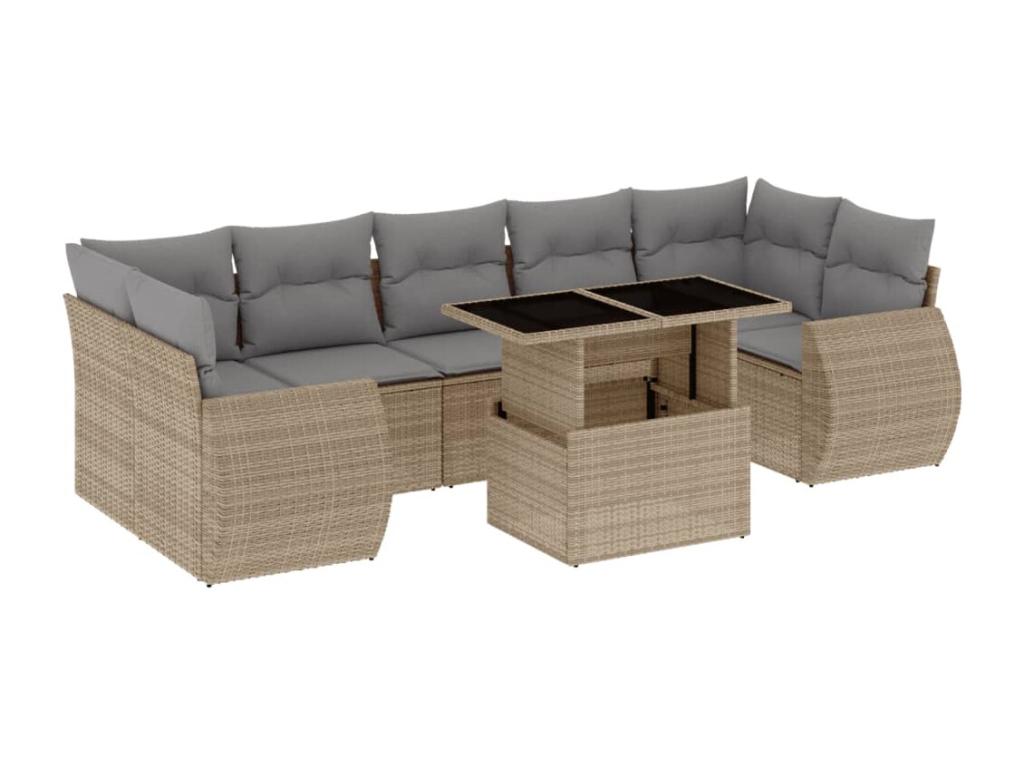 Beige Woven Resin Wicker Outdoor Furniture Set - dlz1766569268256