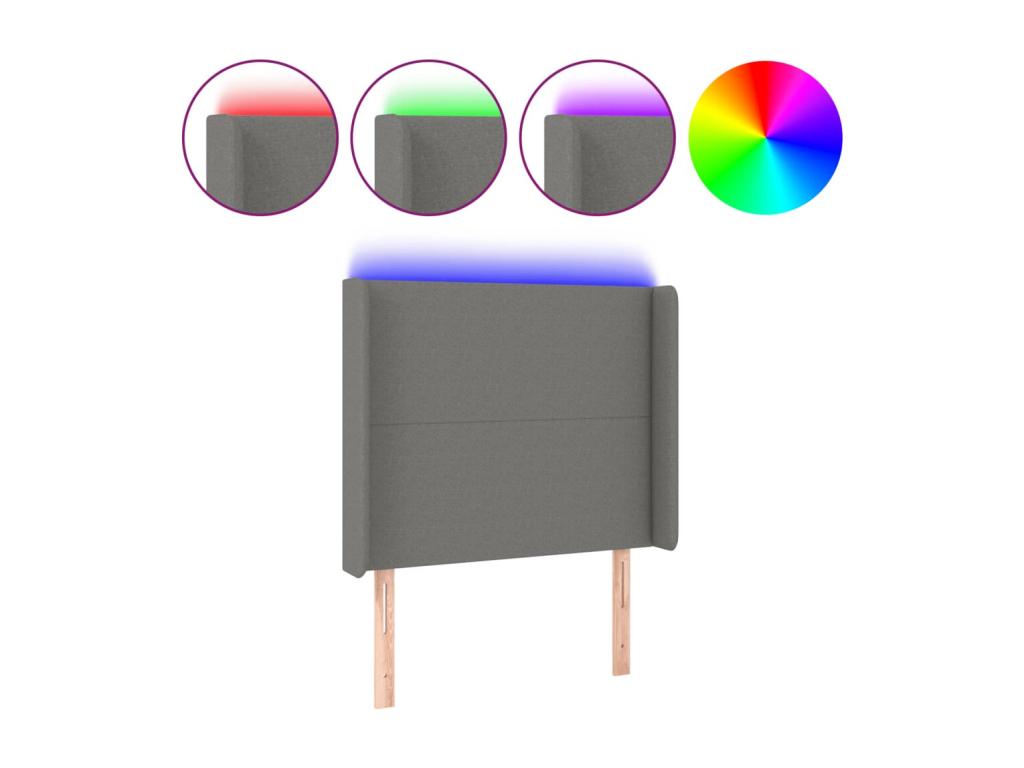 Gray Fabric Bed, 103 x 16 x 118 cm