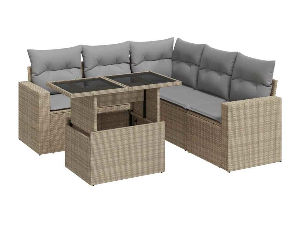Beige Woven Resin Wicker Outdoor Furniture Set - dlz1766569048497