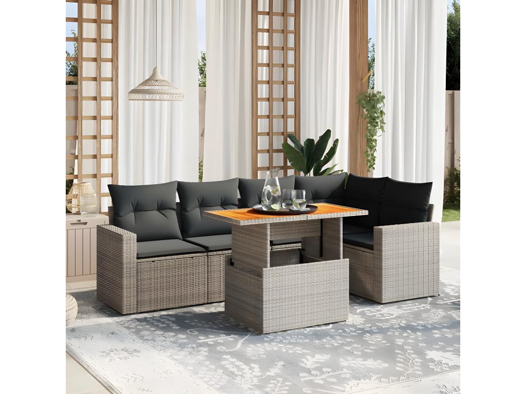Gray Woven Resin Wicker Outdoor Furniture Set - dlz1766568783387