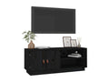 Black Pine Wood TV Stand, 105 x 34 x 40 cm