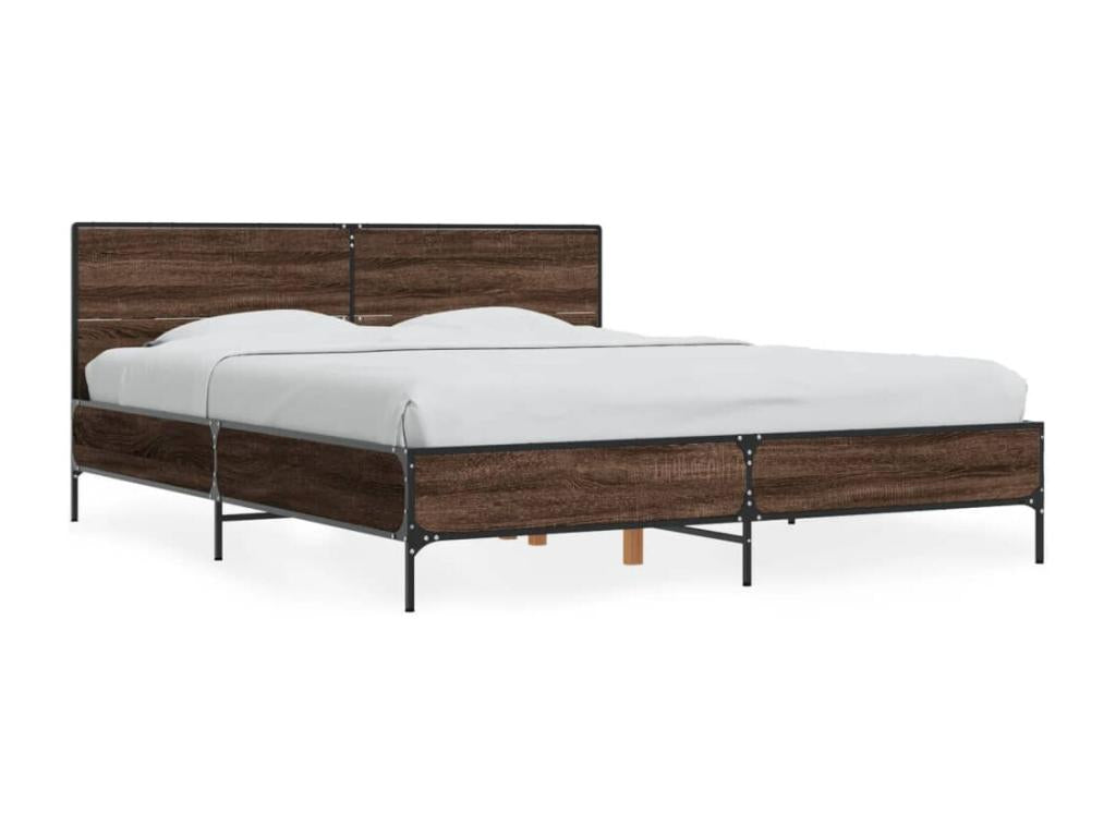 Brown Engineered Wood Bed Frame, 150 x 200 cm