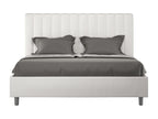 White Faux Leather Bed, 160 x 210 cm