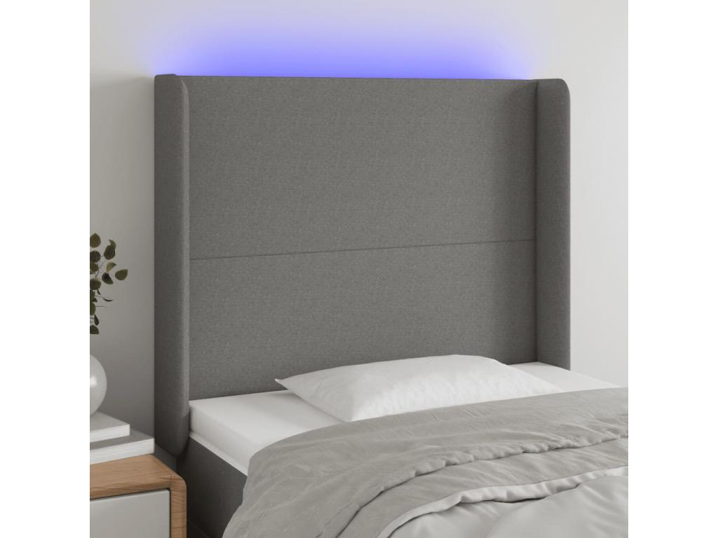 Gray Fabric Bed, 103 x 16 x 118 cm