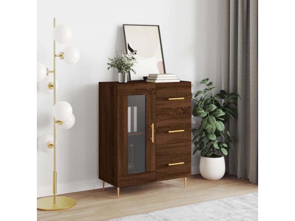 Brown Engineered Wood Sideboard, 69.5 x 34 x 90 cm