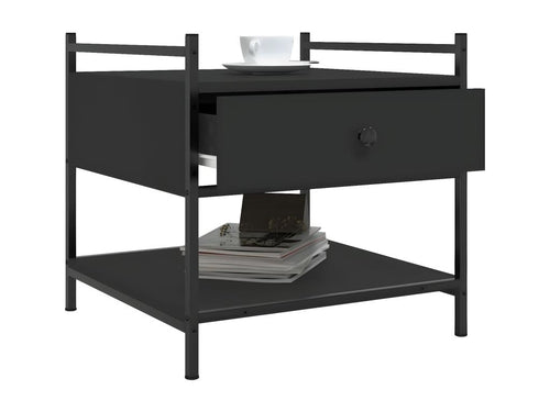 Black Engineered Wood Coffee Table, 50 x 50 x 50 cm