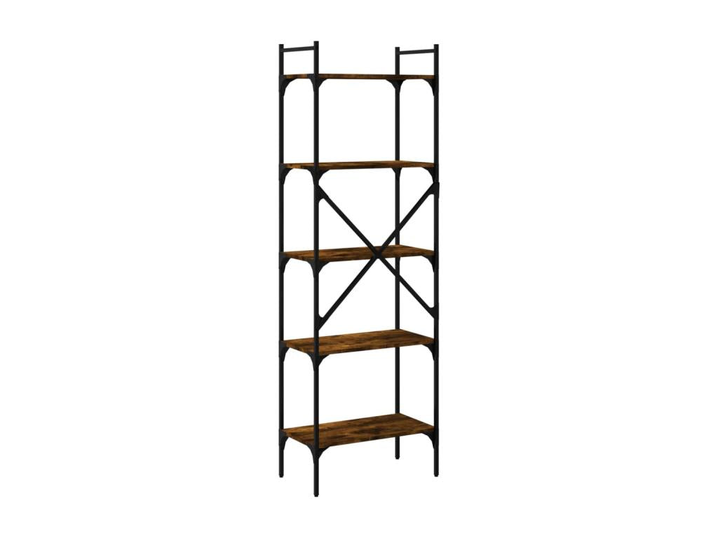 Brown Oak Wood Bookcase, 56 x 31.5 x 174 cm
